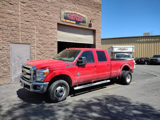 Red Ford Dually Truck Tire Shop 073 — VDK Tire Shop